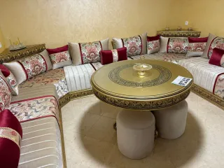 Sofá Marroquí Madera y Tela + REGALO