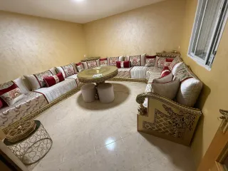 Sofá Marroquí Madera y Tela + REGALO