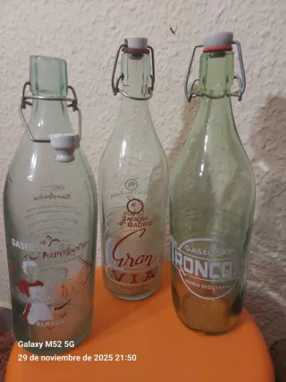 Lotto di 3 Vecchie Bottiglie di Gassosa