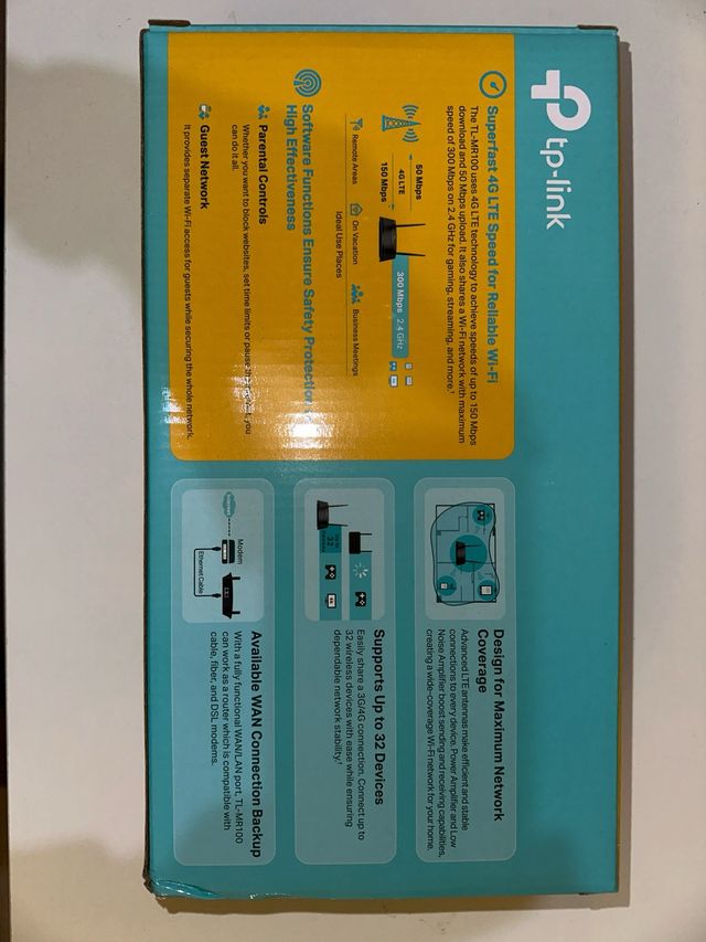 TP-Link TL-MR100 4G LTE Router 300 Mbps Wi-Fi