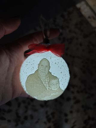 Bola Navidad Litofanía Personalizada Foto con luz