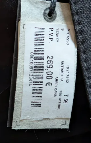 Americana gris hombre nueva, talla 56