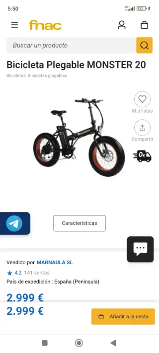 Bicicleta Eléctrica Monster 9 V