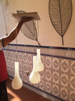 Lámpara de techo colgante cristal y metal