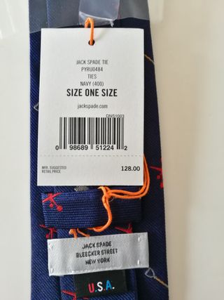 Corbata de Seda Jack Spade Azul con Diseño