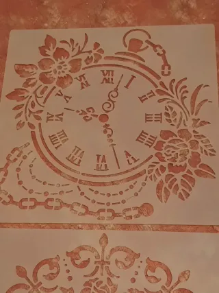 2 Folhas Stencil Steampunk Relógios