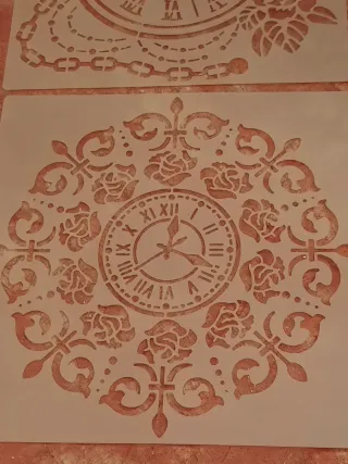 2 Folhas Stencil Steampunk Relógios