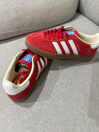 Adidas Gazelle Indoor T.41 Rojo Blanco