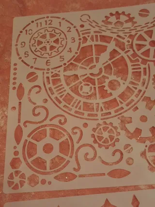 2 Folhas Stencil Steampunk Relógios
