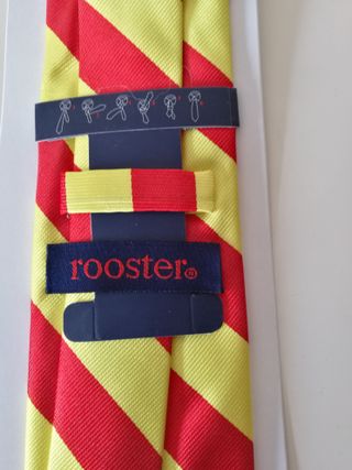 Corbata Rooster Rayas Rojas y Amarillas Seda