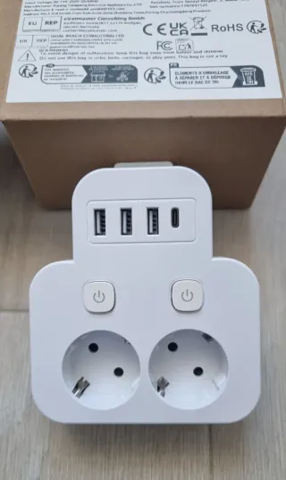 Adaptador Enchufe Múltiple Europeo USB