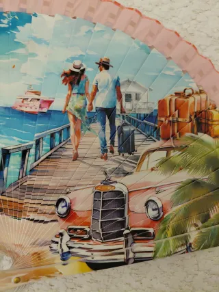 Abanico decorativo pareja viaje