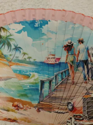 Abanico decorativo pareja viaje