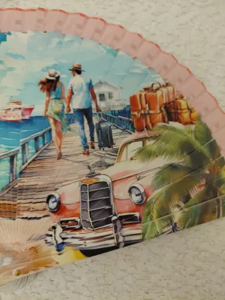 Abanico decorativo pareja viaje