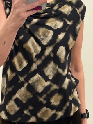 Top Zara un hombro raso estampado