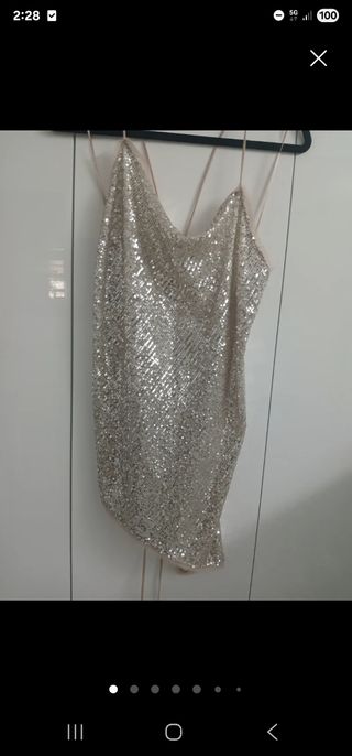 Top lentejuelas asimétrico dorado/plateado