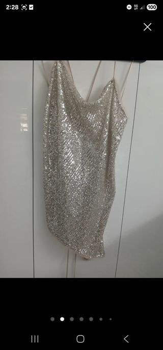 Top lentejuelas asimétrico dorado/plateado