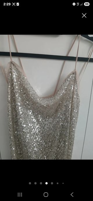 Top lentejuelas asimétrico dorado/plateado