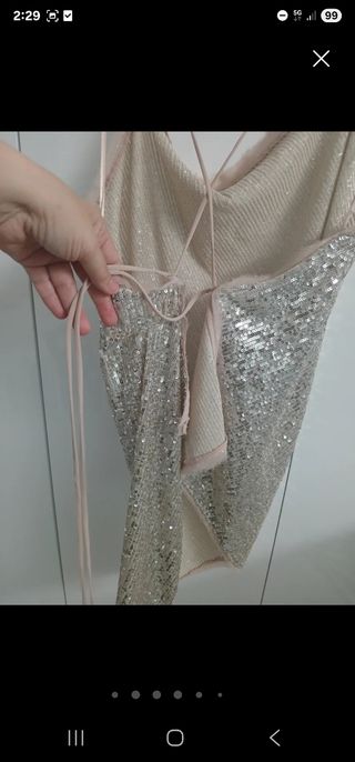 Top lentejuelas asimétrico dorado/plateado