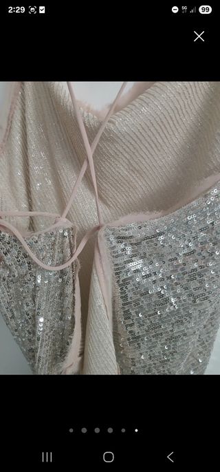 Top lentejuelas asimétrico dorado/plateado