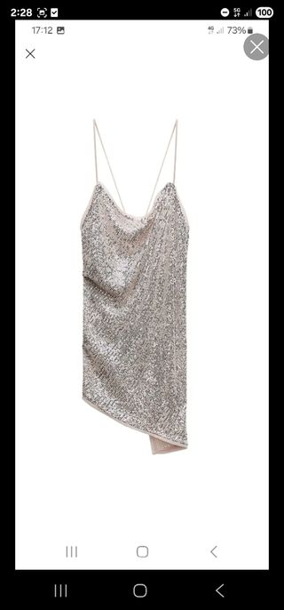 Top lentejuelas asimétrico dorado/plateado