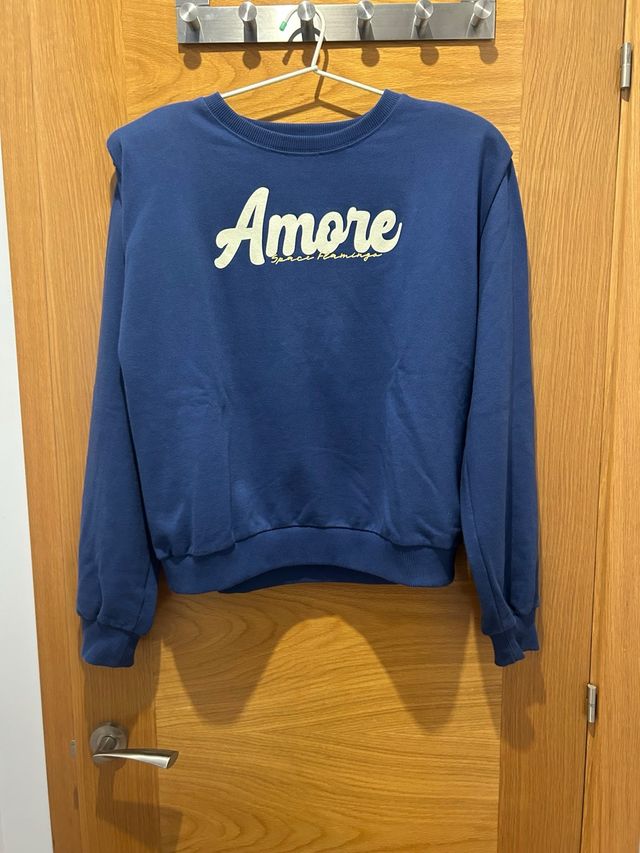 Sudadera Space Flamingo Azul Talla S