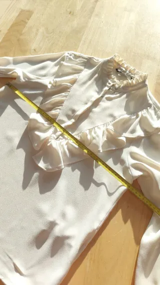 Blusa Zara volantes cuello alto manga larga