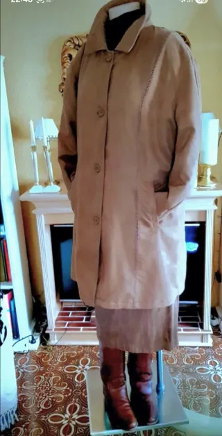 Chaquetón Country Nobuk Beige/Marrón