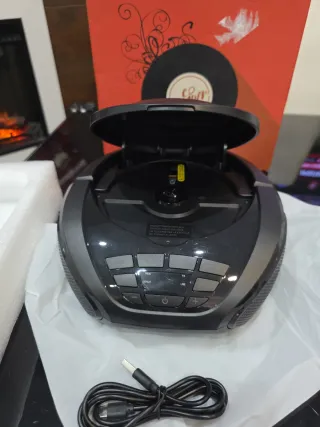 Reproductor CD Portátil Negro/Gris