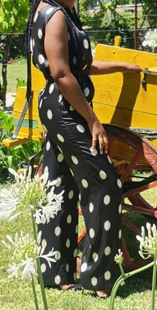 Mono Negro Poliéster Lunares Talla Única