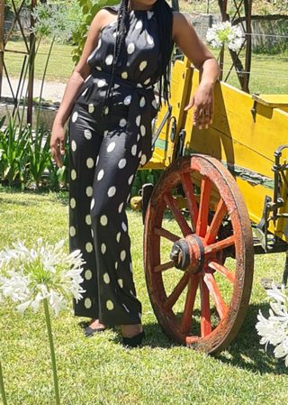 Mono Negro Poliéster Lunares Talla Única