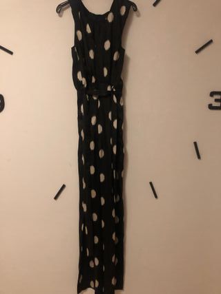 Mono Negro Poliéster Lunares Talla Única