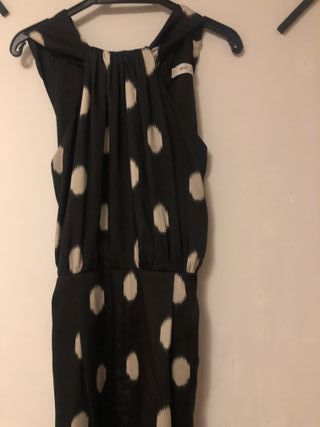 Mono Negro Poliéster Lunares Talla Única