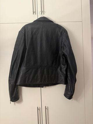 Cazadora Biker Cuero Negro Diesel