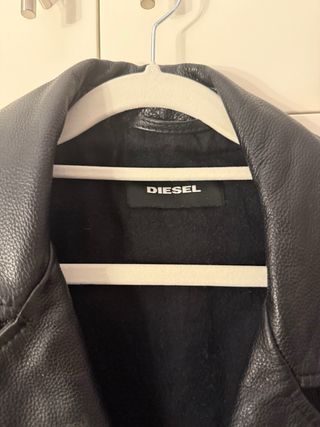 Cazadora Biker Cuero Negro Diesel