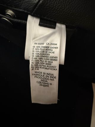 Cazadora Biker Cuero Negro Diesel