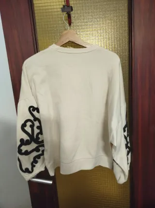 Sudadera Zara Beige Talla S