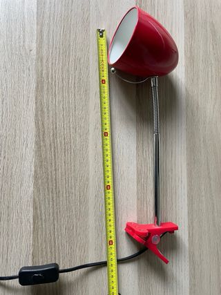 Lámpara Flexo Pinza Roja y Plateada