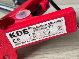 Lámpara Flexo Pinza Roja y Plateada