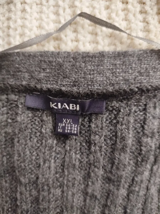 Jersey gris de punto cruzado