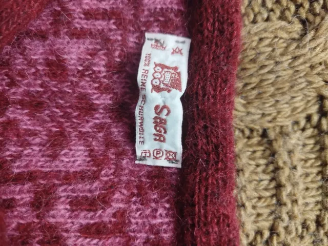 Chaqueta tejida rosa y azul