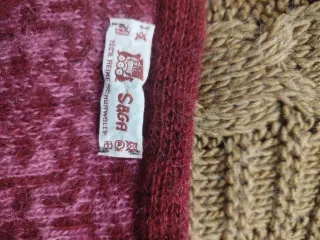 Chaqueta tejida rosa y azul