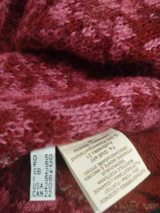 Chaqueta tejida rosa y azul