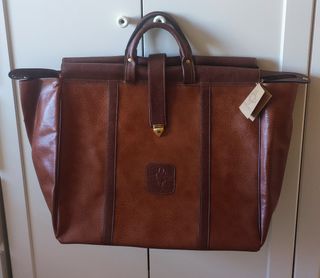 Rebajado Maletín viaje polipiel marrón Nuevo