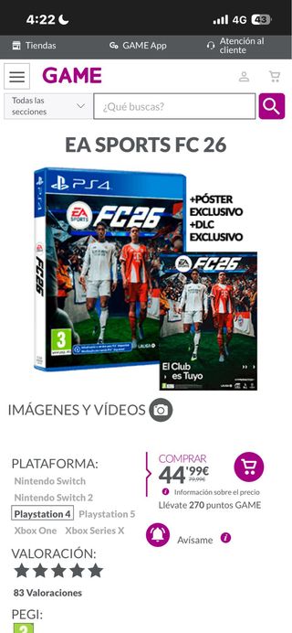 FC 26 PS4 EA Sports Videojuego +póster +dlc