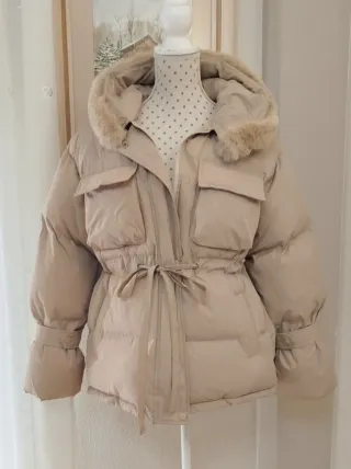 Abrigo acolchado beige mujer Talla M