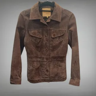 Chaqueta de piel Stradivarius marrón