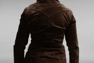 Chaqueta de piel Stradivarius marrón