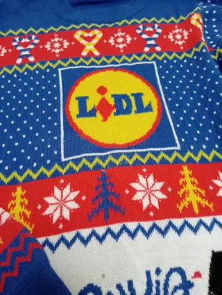 Jersey Navidad Lidl azul talla M