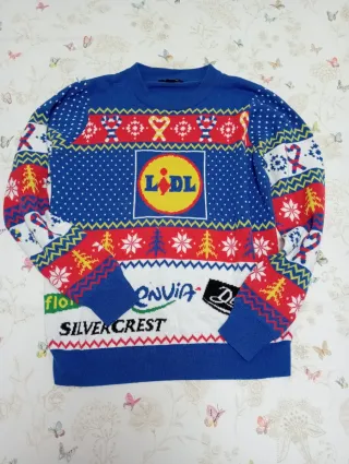 Jersey Navidad Lidl azul talla M